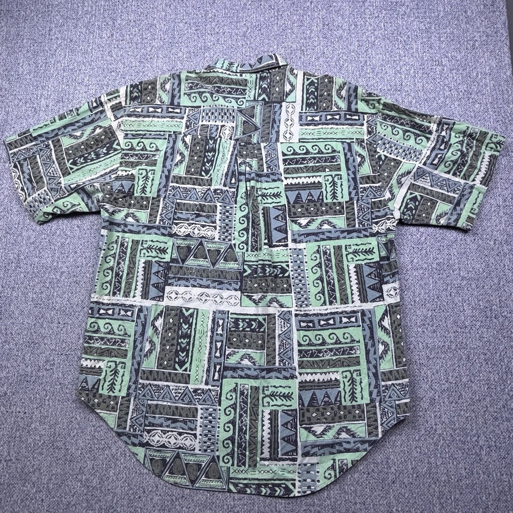 K Yoshio Geometric Abstract Button Up Shirt Mens XL Retro Festival VTG 90s - Picture 6 of 6